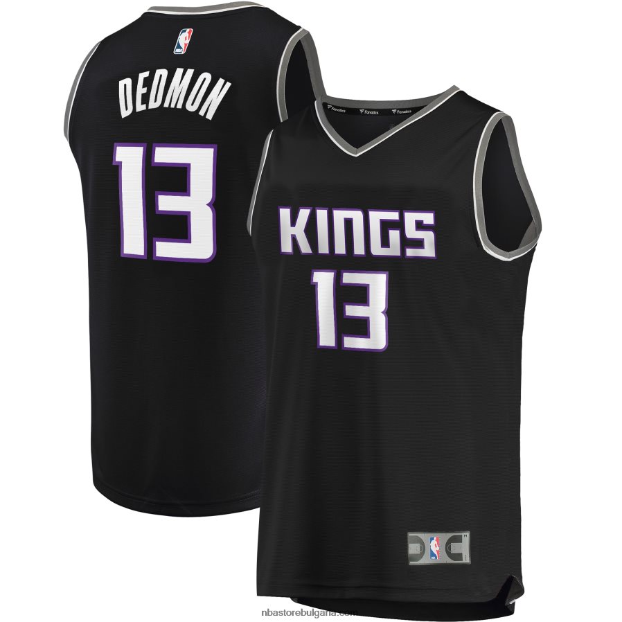 NBA JZ8F0219361 sacramento kings dewayne dedmon черна реплика на фланелка за бързо прекъсване