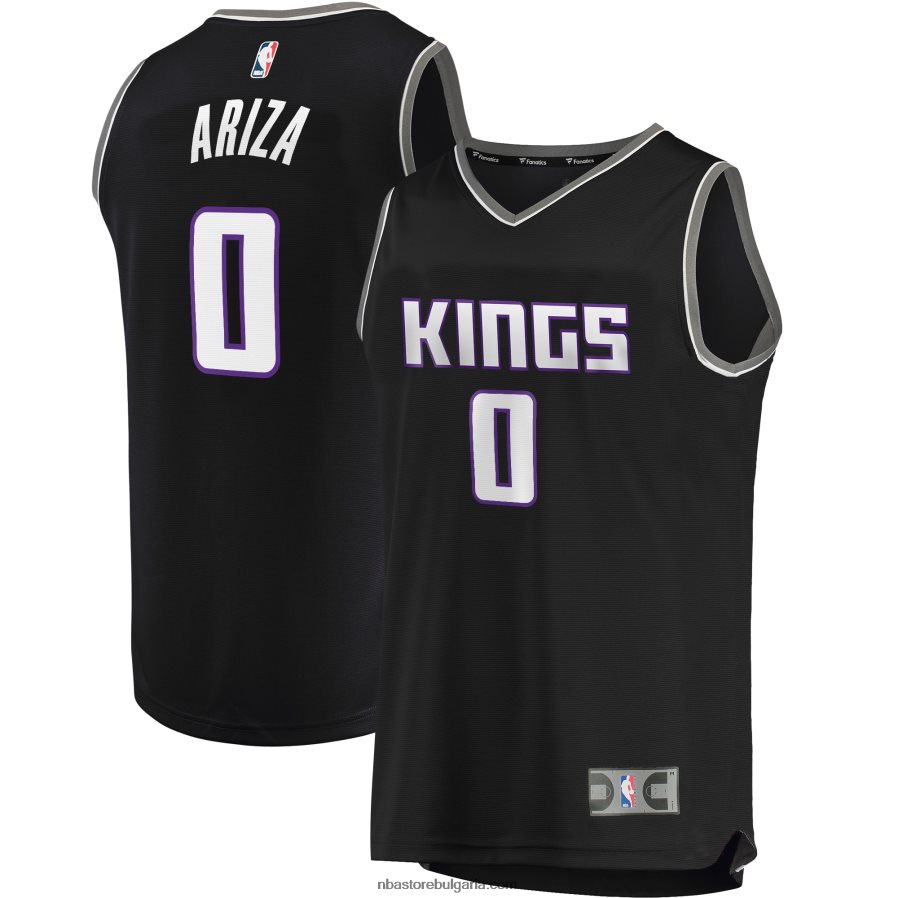 NBA JZ8F0219781 sacramento kings trevor ariza black fast break replica фланелка на играч