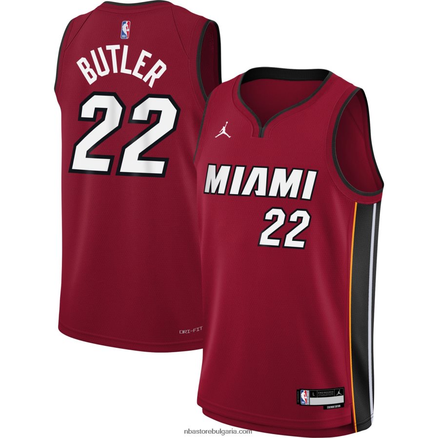 NBA JZ8F0216861 Маями Хийт Джими Бътлър Джордан марка червено суингмен фланелка