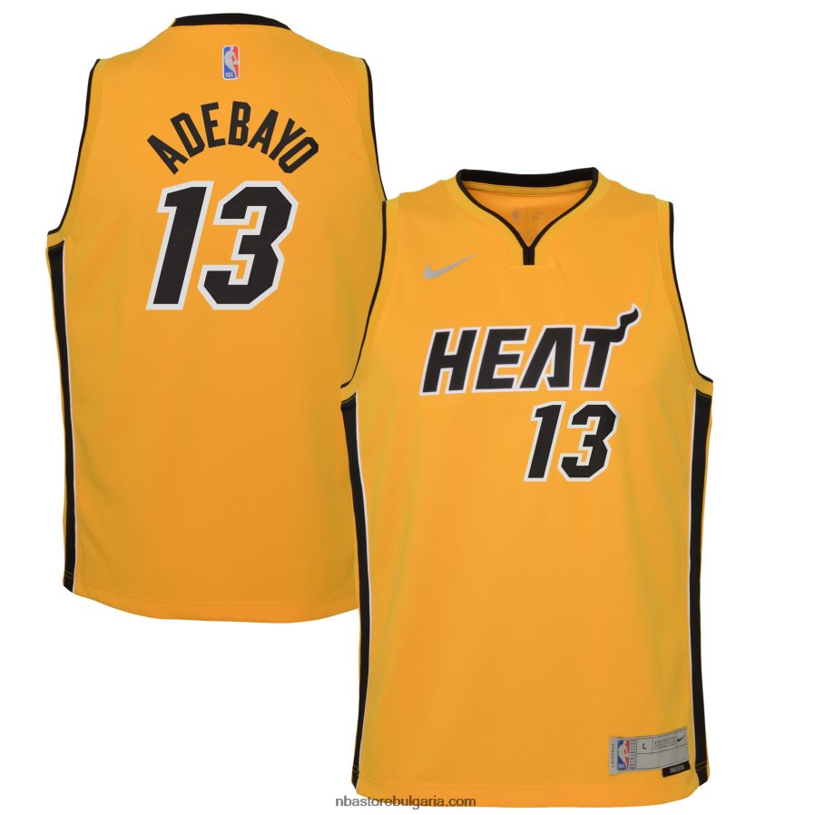 NBA JZ8F0217983 miami heat bam adebayo nike trophy gold swingman player jersey - спечелено издание