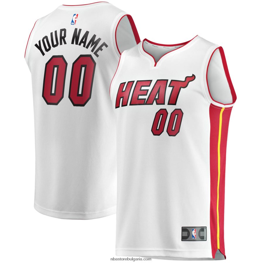 NBA JZ8F0218439 miami heat white fast break персонализирана реплика на трико
