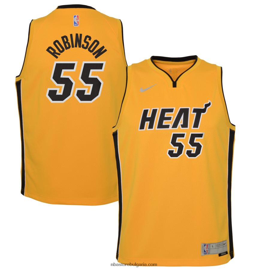 NBA JZ8F0218665 miami heat duncan robinson nike trophy gold swingman player jersey - спечелено издание