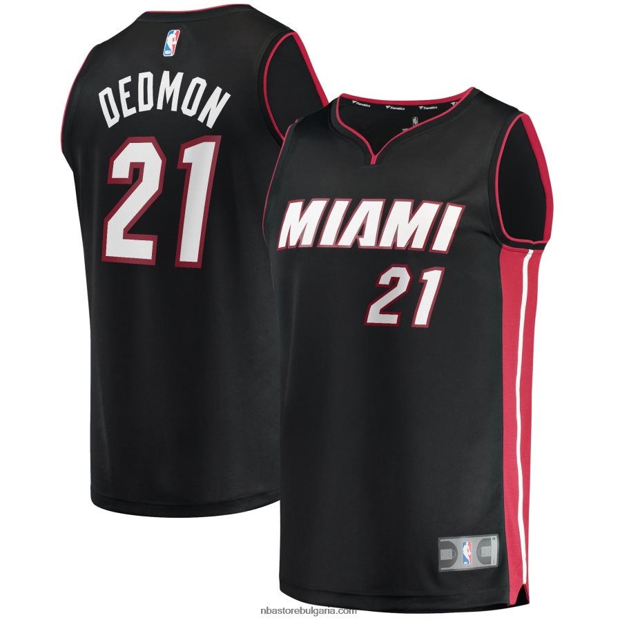 NBA JZ8F0219329 miami heat dewayne dedmon black fast break реплика на фланелка