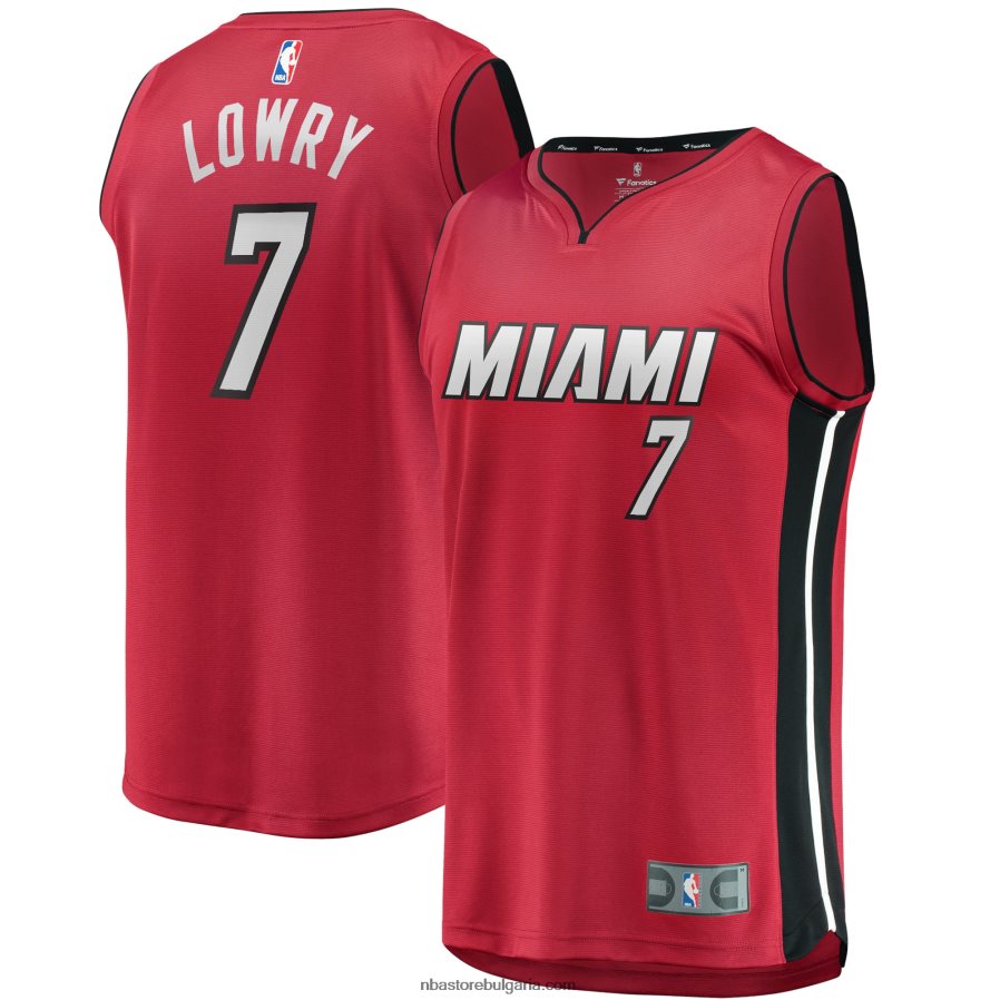 NBA JZ8F0219453 Маями Хийт Кайл Лоури червена фланелка на играч за бързо прекъсване