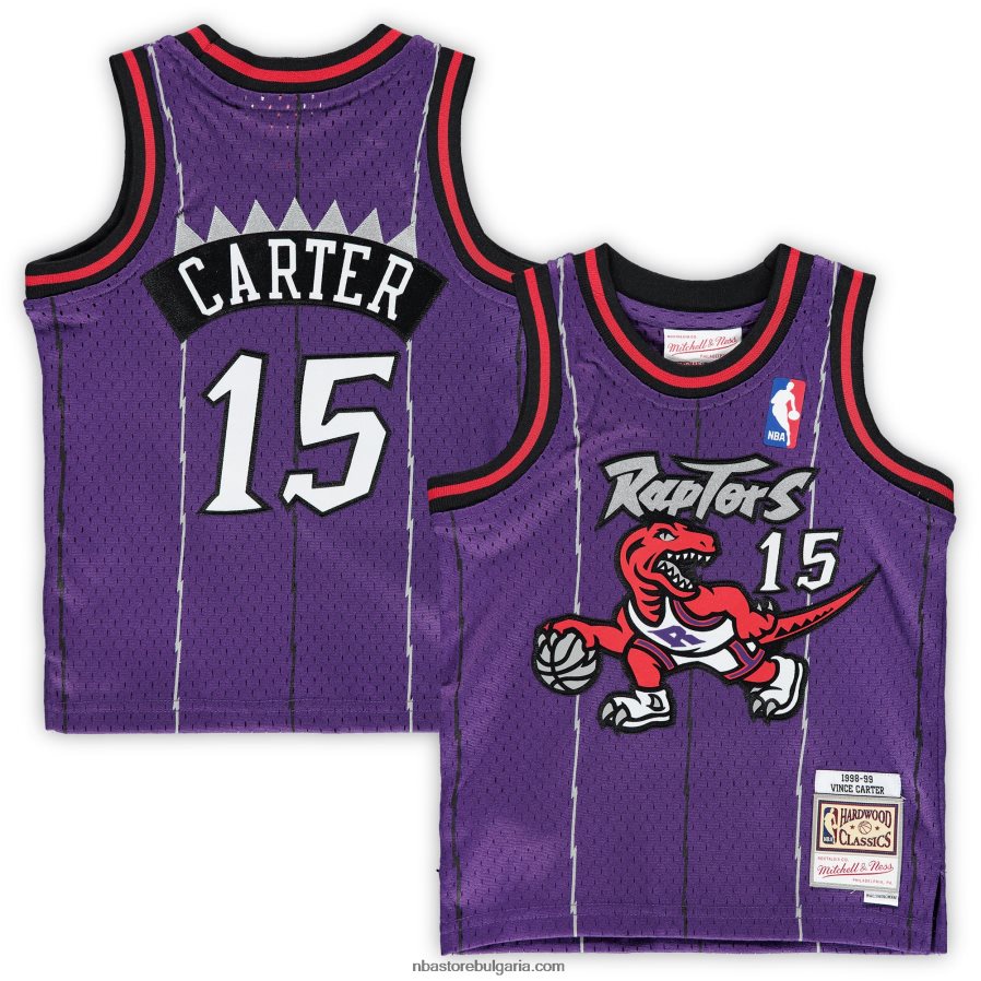 NBA JZ8F0216846 торонто раптърс винс картър лилава фланелка от твърда дървесина на пенсиониран играч