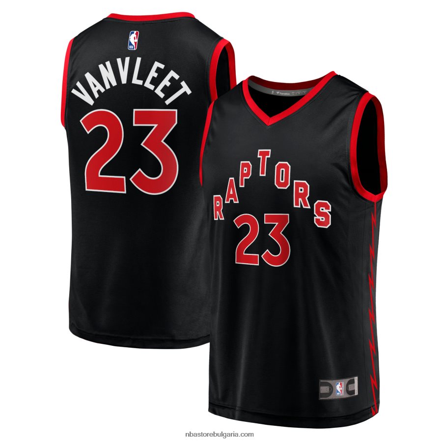 NBA JZ8F0217175 торонто раптърс фред ванвлийт черна фланелка на играч за бързо прекъсване