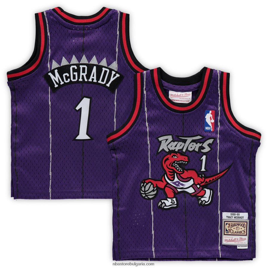 NBA JZ8F0217292 торонто раптърс трейси макгрейди лилава твърда дървесина класически фланелка на пенсиониран играч
