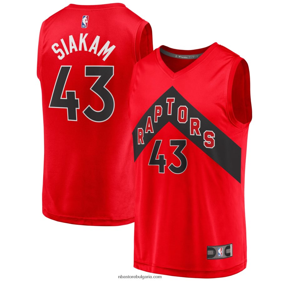 NBA JZ8F0217324 торонто раптърс паскал сиакам червена фланелка на играч за бързо прекъсване