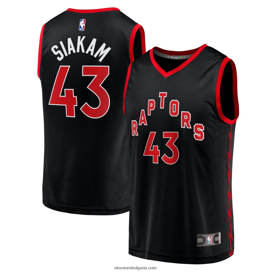 NBA JZ8F0217834 торонто раптърс паскал сиакам черна фланелка на играч за бързо прекъсване
