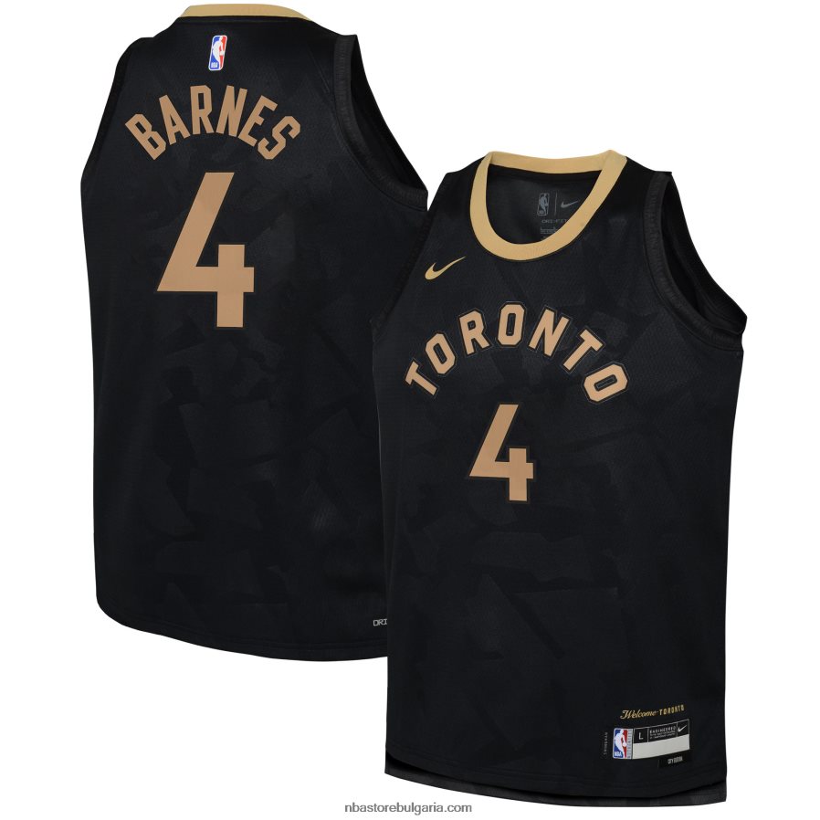 NBA JZ8F0218114 Торонто Раптърс Скоти Барнс nike черна фланелка swingman
