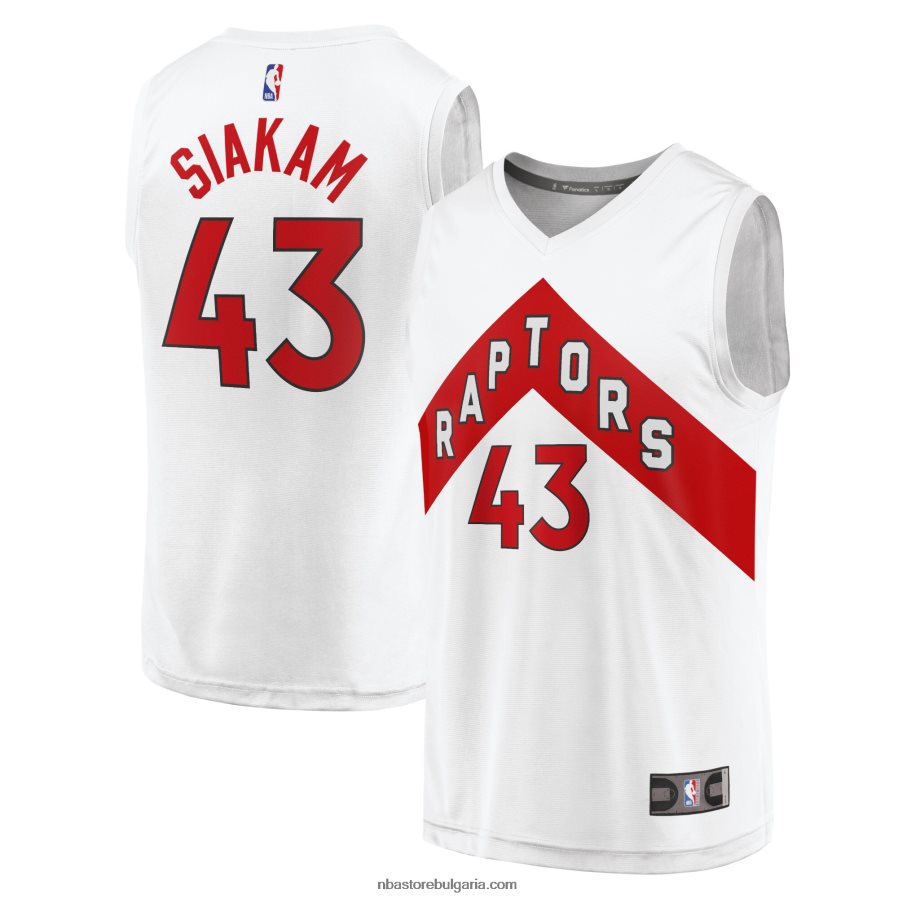 NBA JZ8F0219144 торонто раптърс паскал сиакам бяла реплика на фланелка за бързо прекъсване