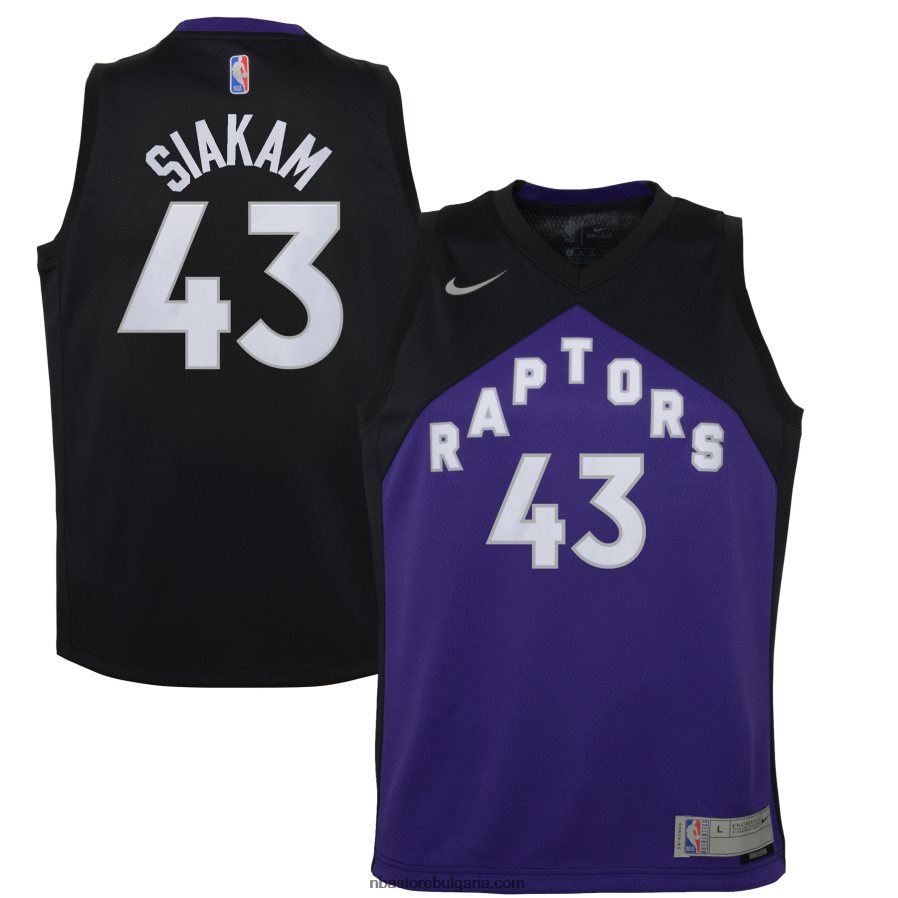 NBA JZ8F0219292 торонто раптърс паскал сиакам nike черна/лилава фланелка на играч на суингмен - заслужено издание