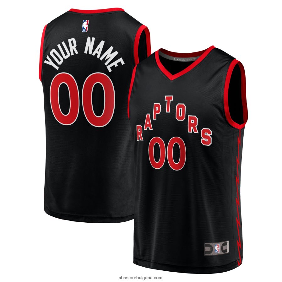 NBA JZ8F0219880 Торонто Раптърс черна персонализирана фланелка за бързо прекъсване реплика