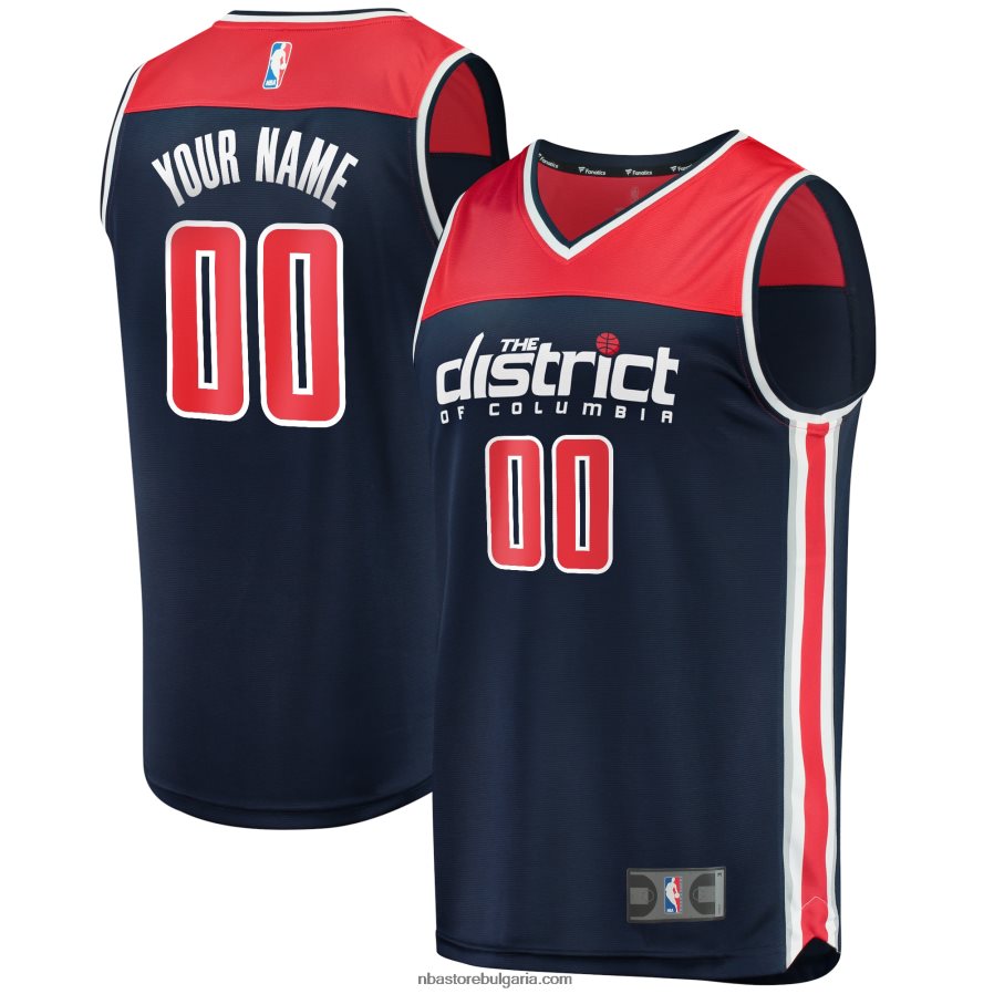 NBA JZ8F0217456 washington wizards navy custom fast break реплика на фланелка
