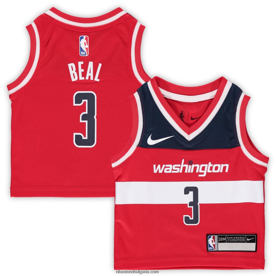 NBA JZ8F0217554 washington wizards bradley beal nike червена реплика на фланелка