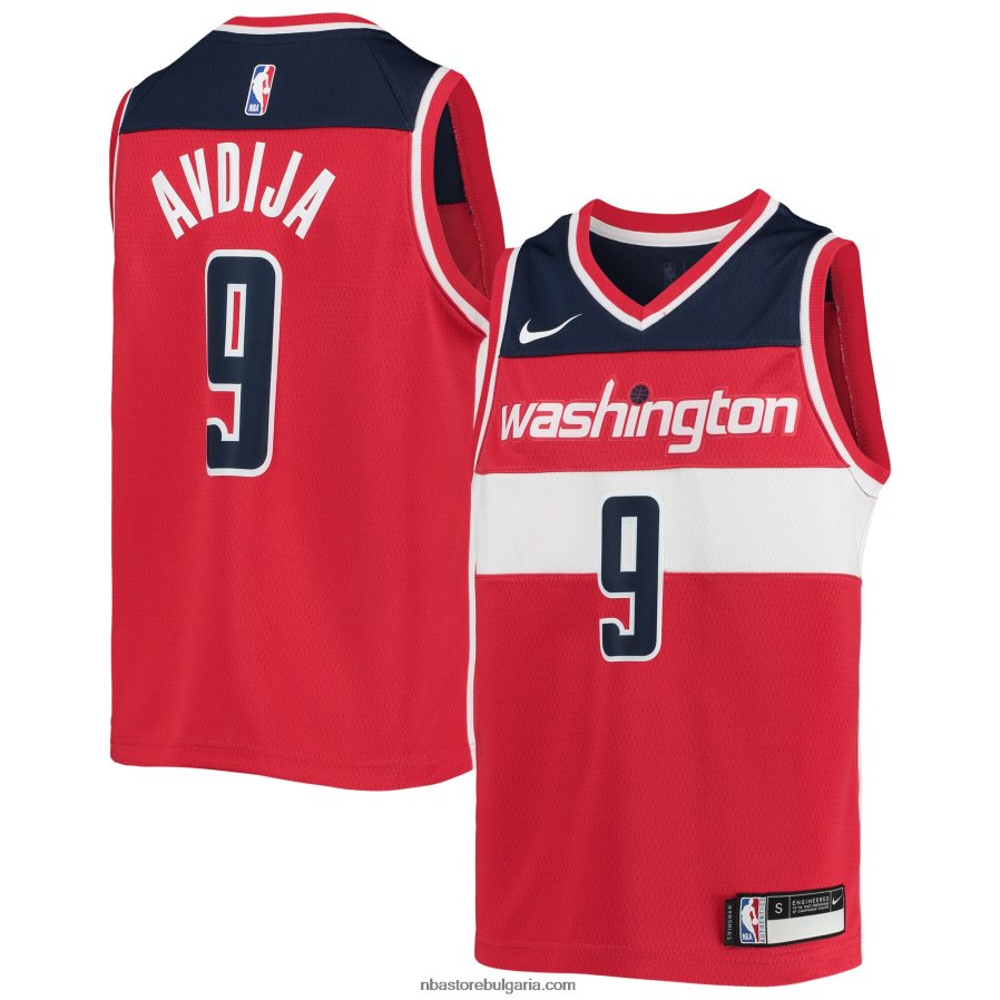 NBA JZ8F0217827 washington wizards deni avdija nike червена фланелка swingman