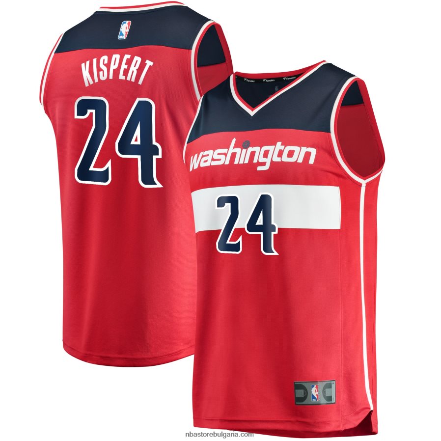 NBA JZ8F0217903 washington wizards corey kispert red 2021 draft first run pick fast break replica фланелка