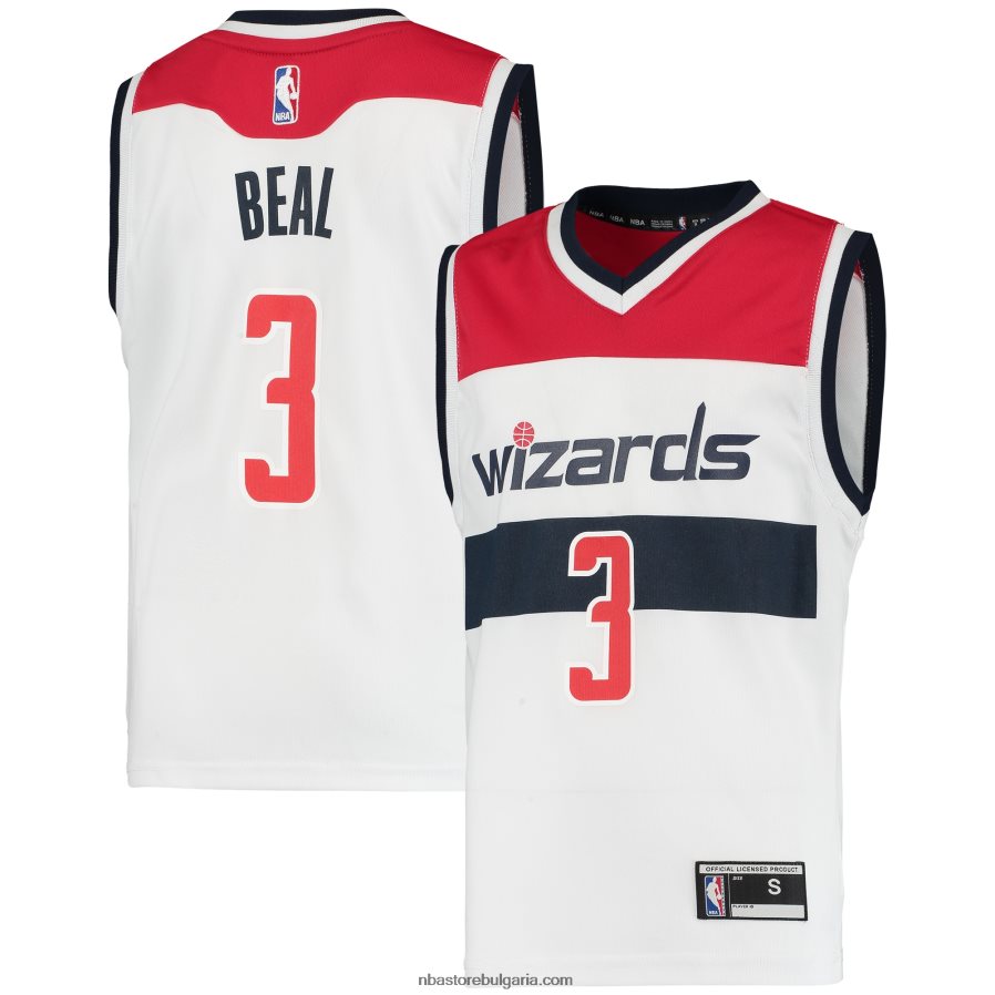 NBA JZ8F0217958 Вашингтон Уизърдс Брадли Бийл бяла реплика на фланелка