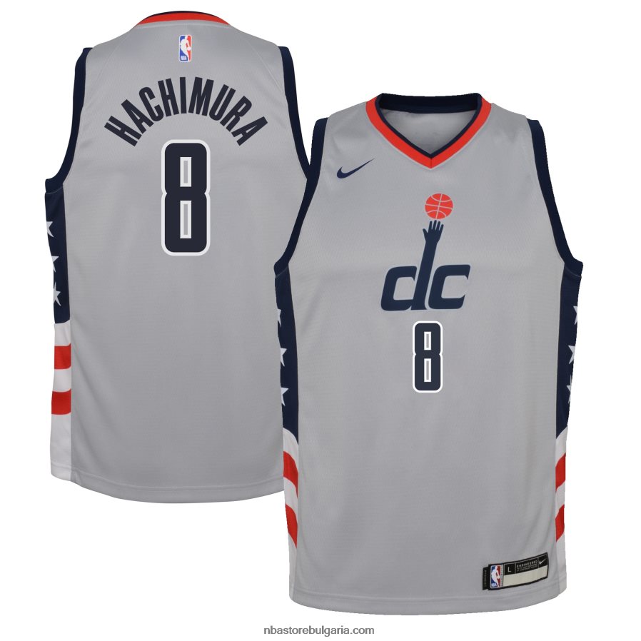 NBA JZ8F0218667 washington wizards rui hachimura nike grey swingman фланелка