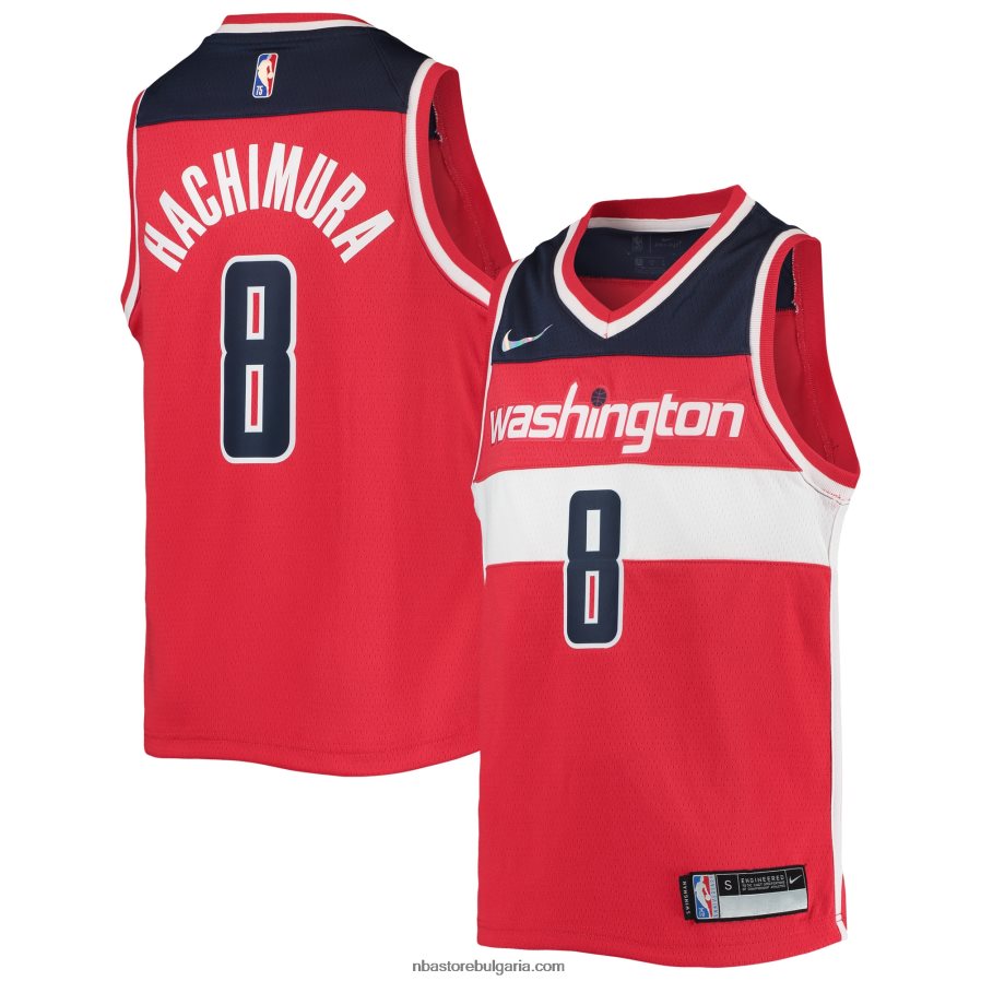 NBA JZ8F0219363 washington wizards rui hachimura nike red diamond swingman фланелка