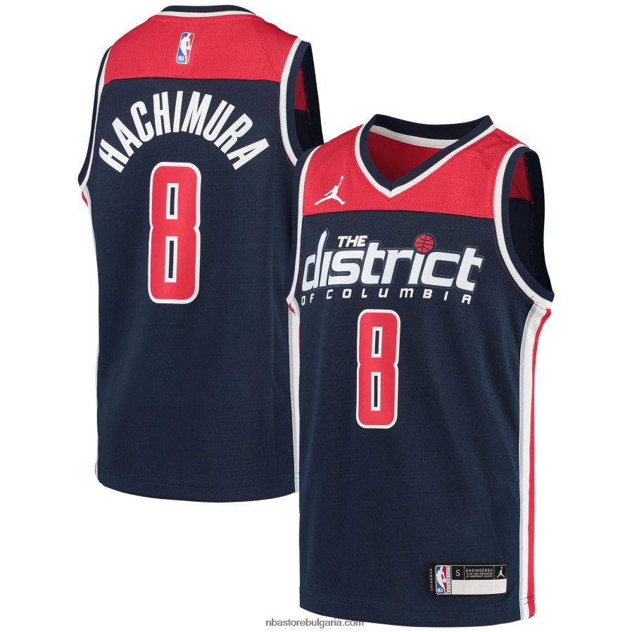 NBA JZ8F0219590 washington wizards rui hachimura jordan brand navy suwingman фланелка