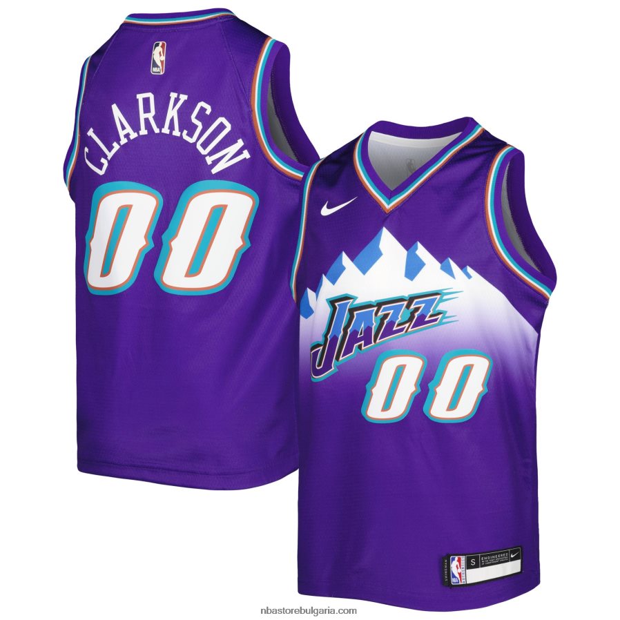 NBA JZ8F0216766 utah jazz jordan clarkson nike purple swingman потник