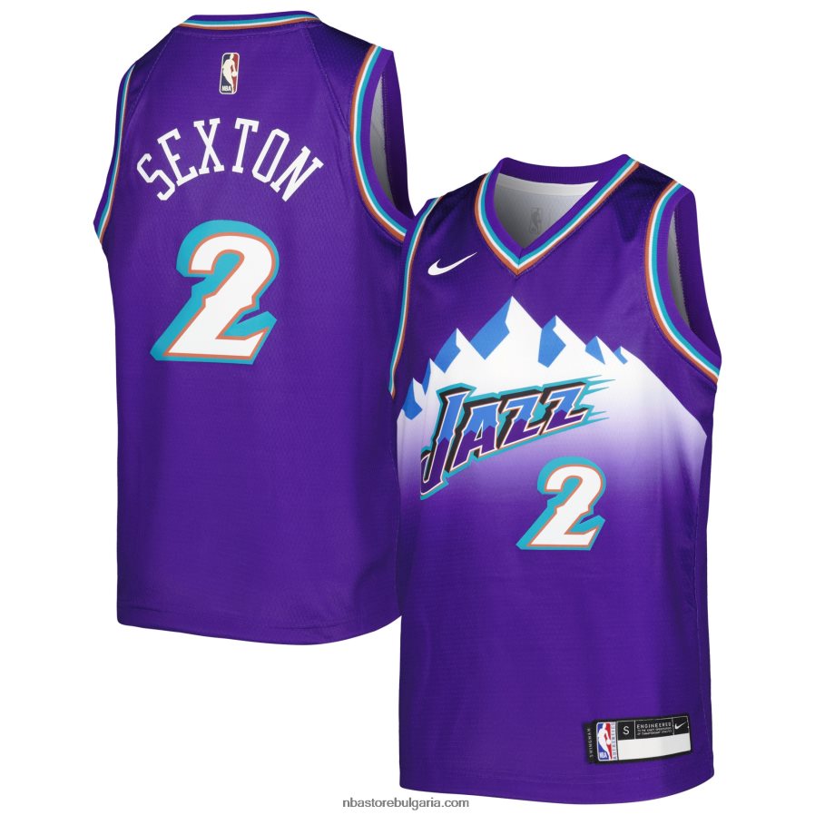 NBA JZ8F0217296 utah jazz colin sexton nike purple swingman трико