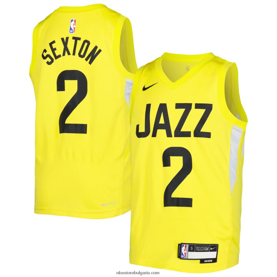 NBA JZ8F0218110 utah jazz colin sexton nike жълта фланелка swingman