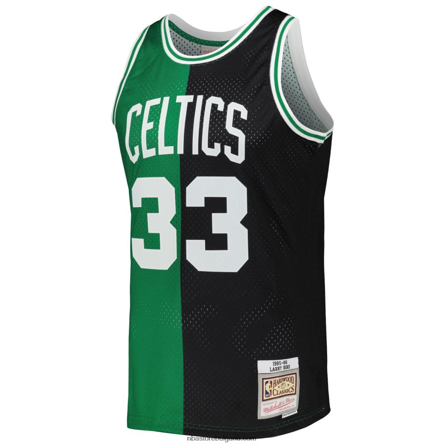 NBA JZ8F02130 boston celtics larry bird mitchell & ness black/kelly green hardwood classics split swingman фланелка