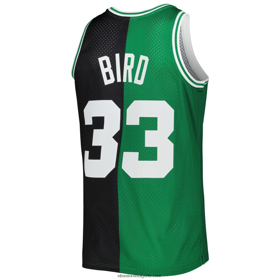 NBA JZ8F02130 boston celtics larry bird mitchell & ness black/kelly green hardwood classics split swingman фланелка