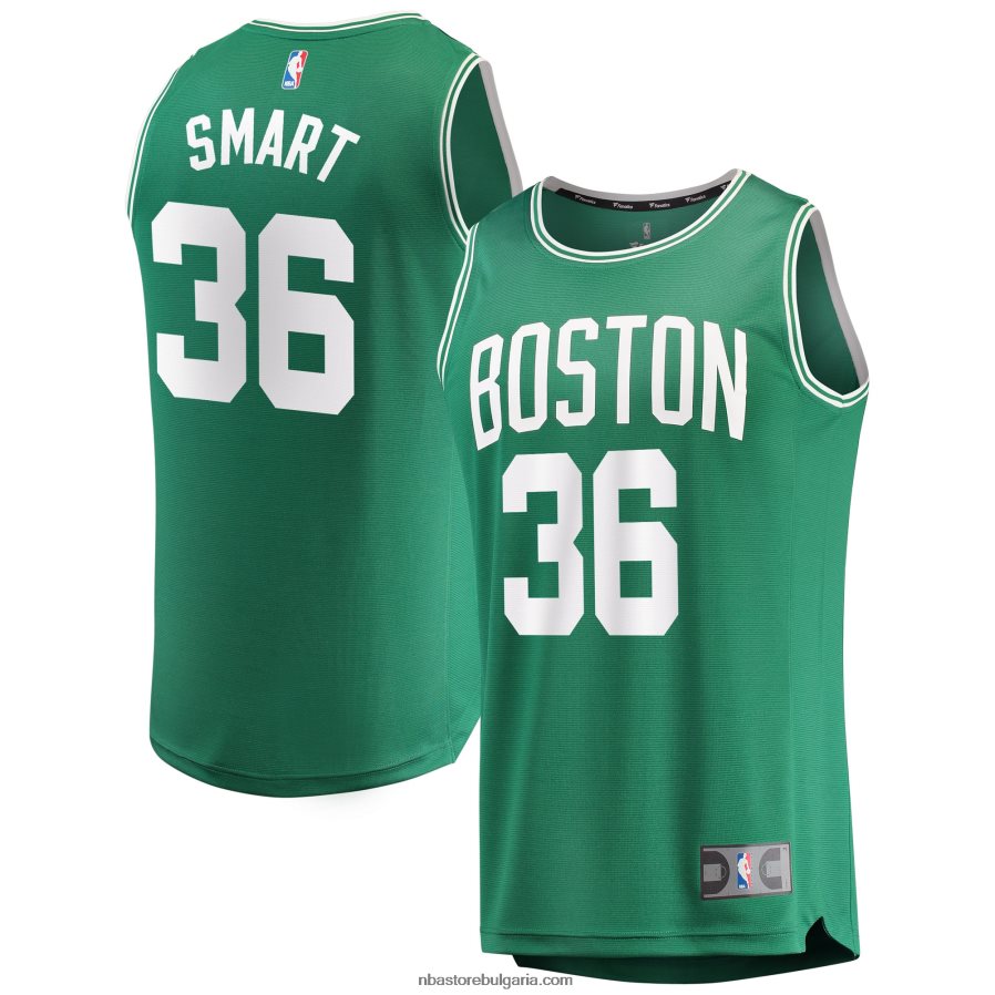 NBA JZ8F02210 Бостън Селтикс Маркъс Смарт Грийн Бърз брейк реплика на фланелка на играч