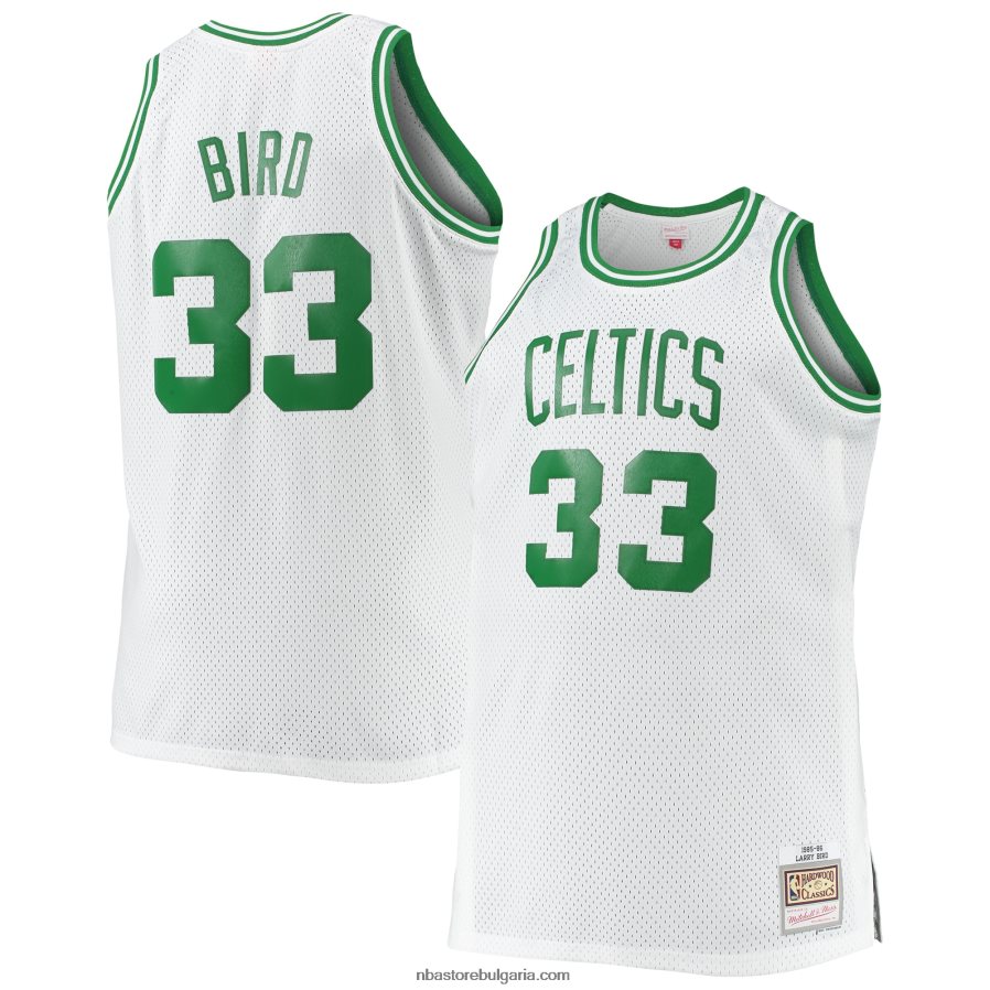NBA JZ8F02293 Бостън Селтикс Лари Бърд Мичъл и Нес бяло голямо и високо класическо дървено трико Swingman