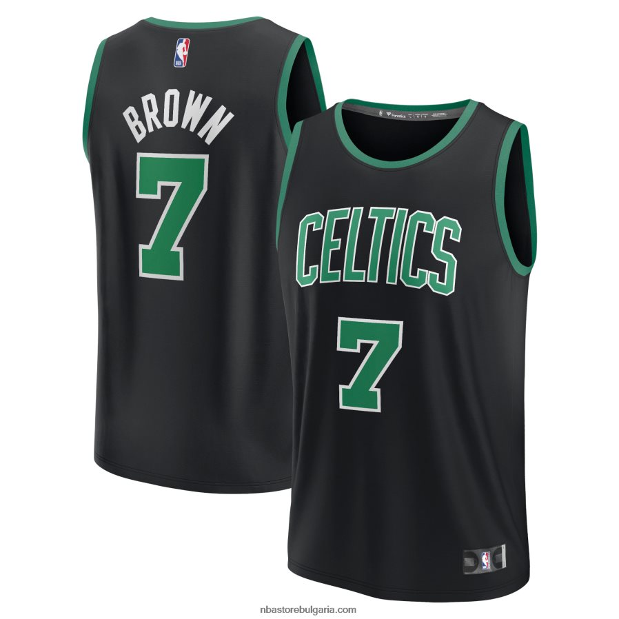 NBA JZ8F023470 Бостън Селтикс Джейлен кафяво черно бързо реплика фланелка