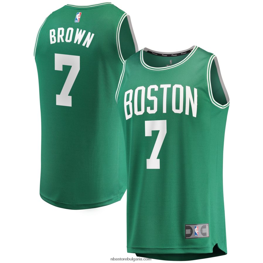 NBA JZ8F0235 Бостън Селтикс Джейлен Браун Зелен Бърз брейк реплика на фланелка на играч