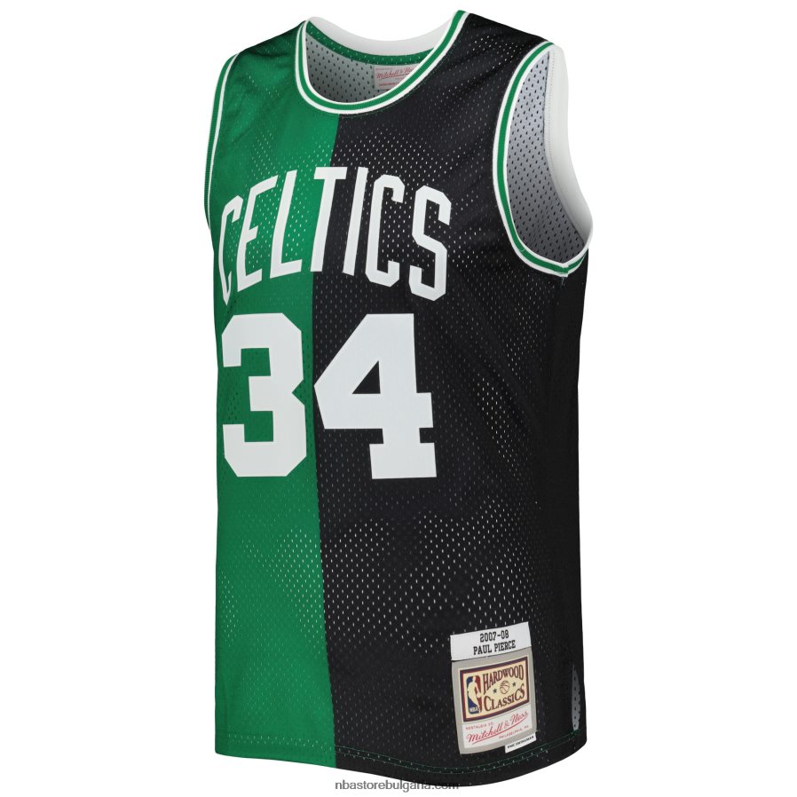 NBA JZ8F02373 boston celtics paul pierce mitchell & ness black/kelly green hardwood classics split swingman фланелка