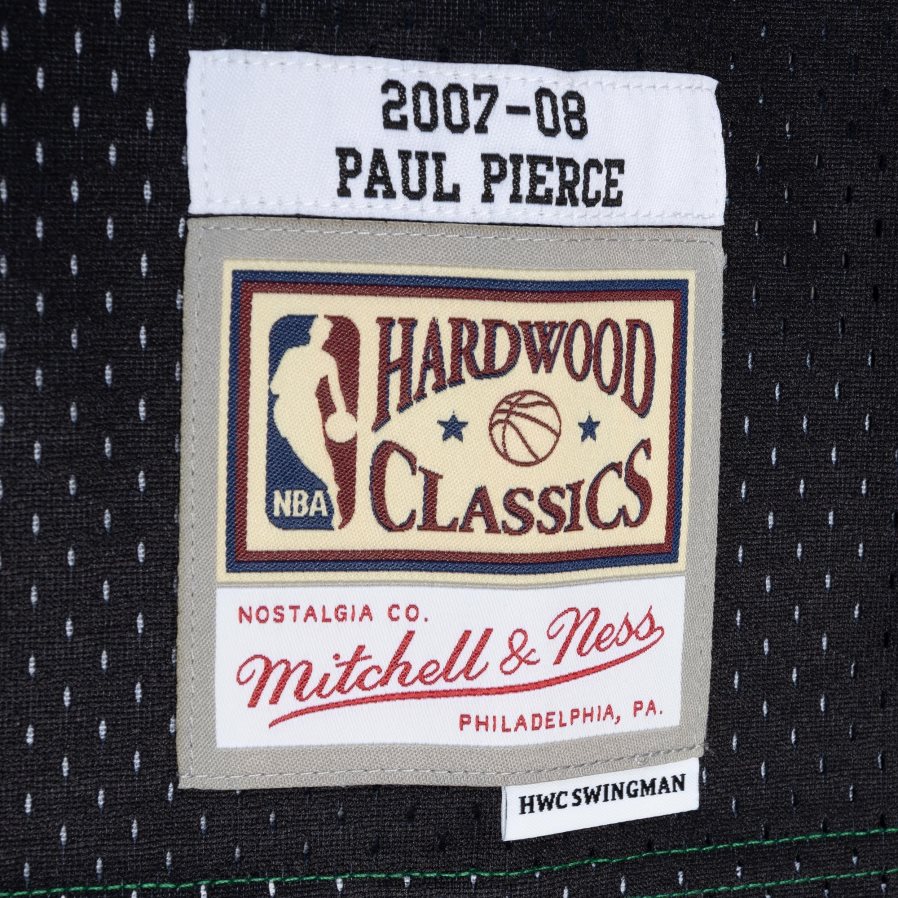 NBA JZ8F02373 boston celtics paul pierce mitchell & ness black/kelly green hardwood classics split swingman фланелка