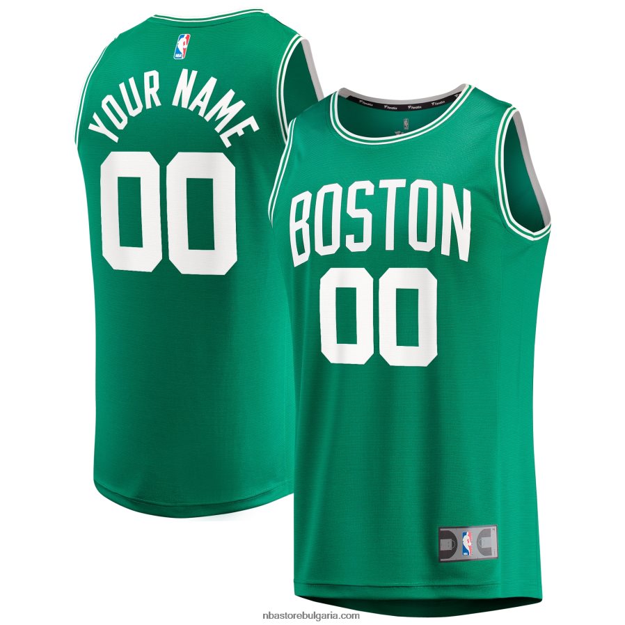NBA JZ8F0241 Boston Celtics Kelly Green Fast Break персонализирана реплика на фланелка
