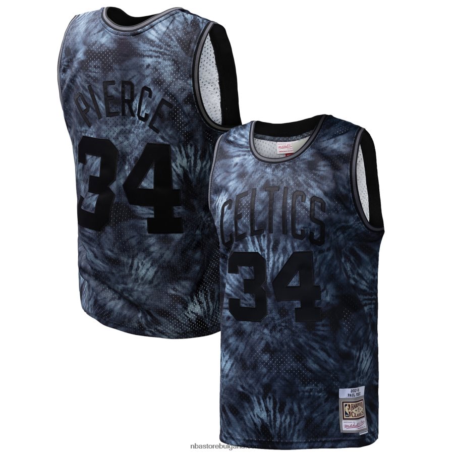 NBA JZ8F025439 boston celtics paul pierce mitchell & ness черна твърда дървесина класика tie-dye swingman фланелка
