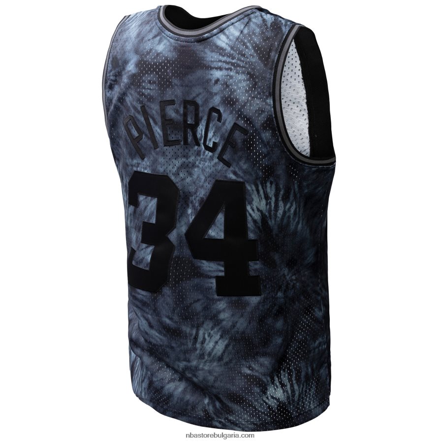NBA JZ8F025439 boston celtics paul pierce mitchell & ness черна твърда дървесина класика tie-dye swingman фланелка