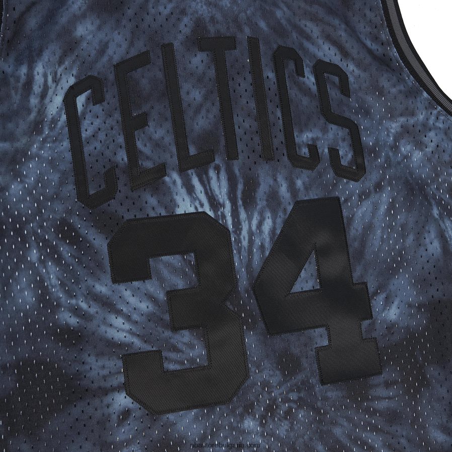 NBA JZ8F025439 boston celtics paul pierce mitchell & ness черна твърда дървесина класика tie-dye swingman фланелка