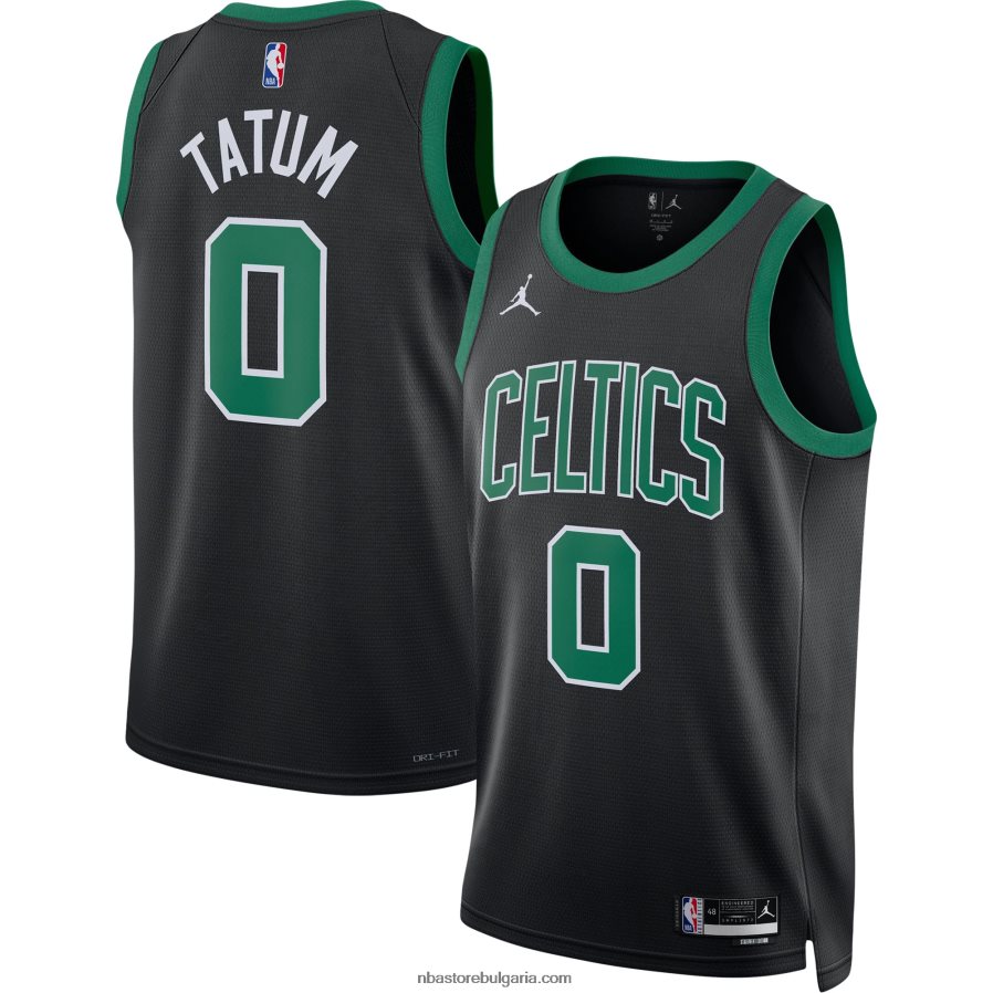 NBA JZ8F027 Бостън Селтикс Джейсън Тейтъм Джордън марка черна суингмен фланелка