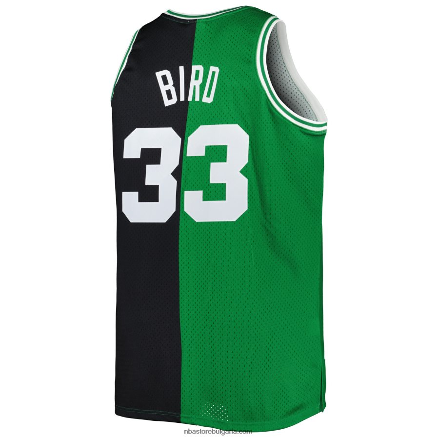NBA JZ8F028459 boston celtics larry bird kelly green/black big & tall hardwood classics split swingman фланелка