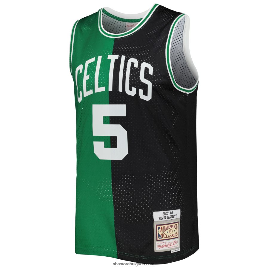 NBA JZ8F02976 boston celtics kevin garnett black/kelly green hardwood classics split swingman фланелка