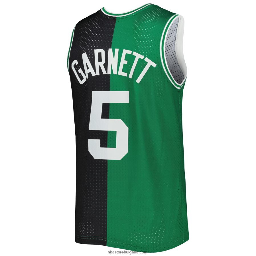 NBA JZ8F02976 boston celtics kevin garnett black/kelly green hardwood classics split swingman фланелка