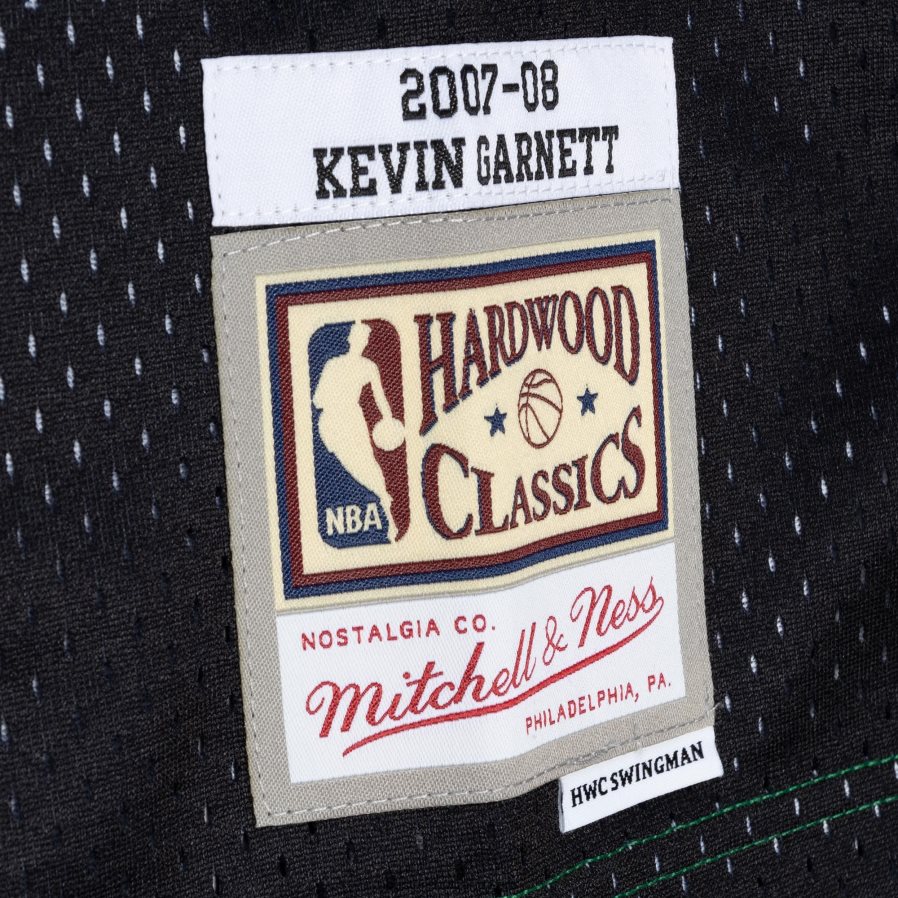 NBA JZ8F02976 boston celtics kevin garnett black/kelly green hardwood classics split swingman фланелка