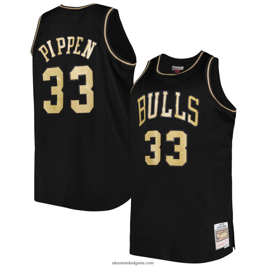 NBA JZ8F021169 chicago bulls scotti pippen mitchell & ness black big & tall hardwood classics swingman фланелка
