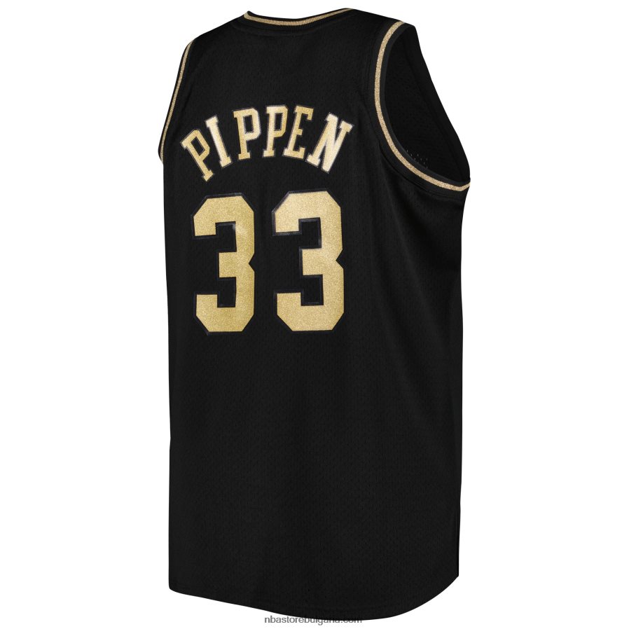 NBA JZ8F021169 chicago bulls scotti pippen mitchell & ness black big & tall hardwood classics swingman фланелка