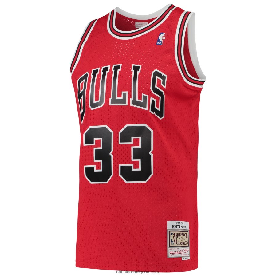 NBA JZ8F021629 chicago bulls scottie pippen mitchell & ness red hardwood classics swingman фланелка