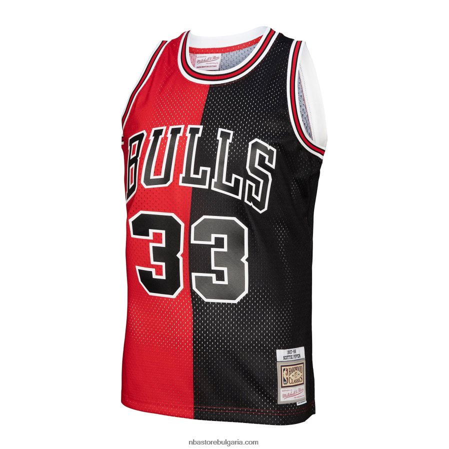 NBA JZ8F02233 chicago bulls scottie pippen mitchell & ness red/black hardwood classics сплит суингмен трико