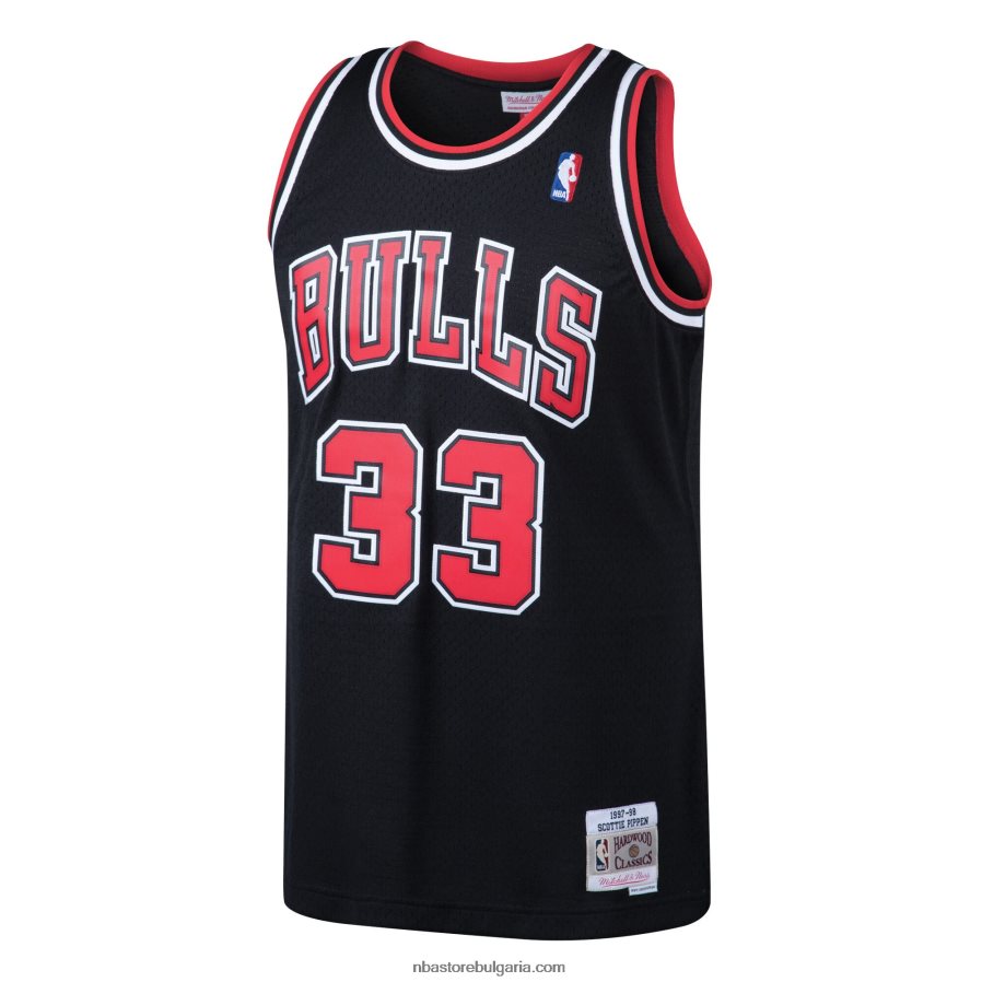 NBA JZ8F02318 chicago bulls scottie pippen mitchell & ness black hardwood classics swingman фланелка